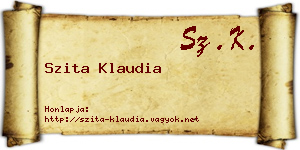 Szita Klaudia névjegykártya